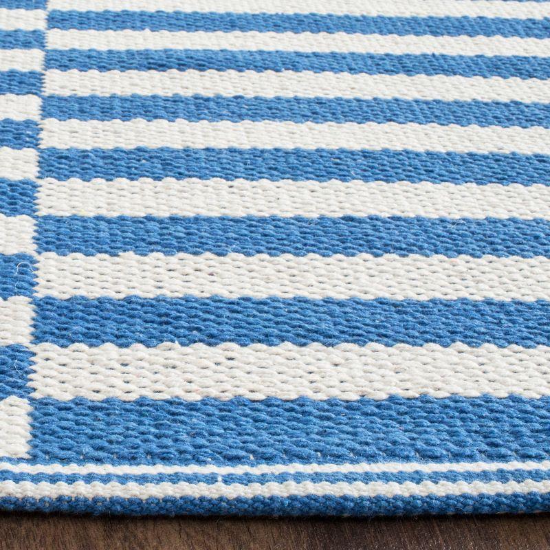 Montauk Blue and Ivory Handwoven Cotton Area Rug 8' x 10'