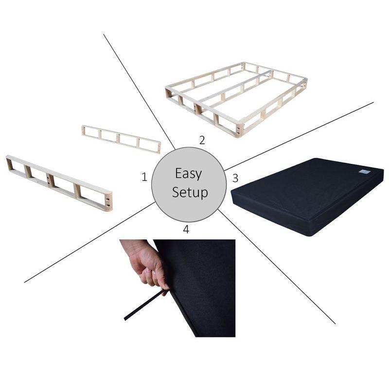 ChaletPosh King Wooden Box Spring in Black Linen