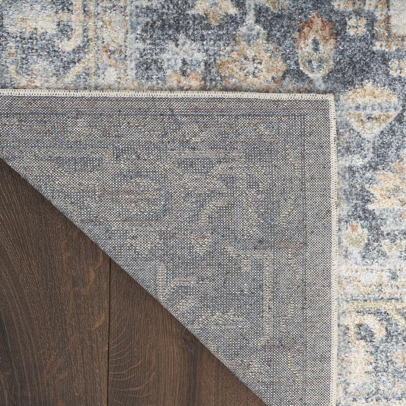 Nourison Astra Machine Washable Vintage Persian Indoor Bathroom, Kitchen Runner Rug Grey/Gold 2'2" x 12'