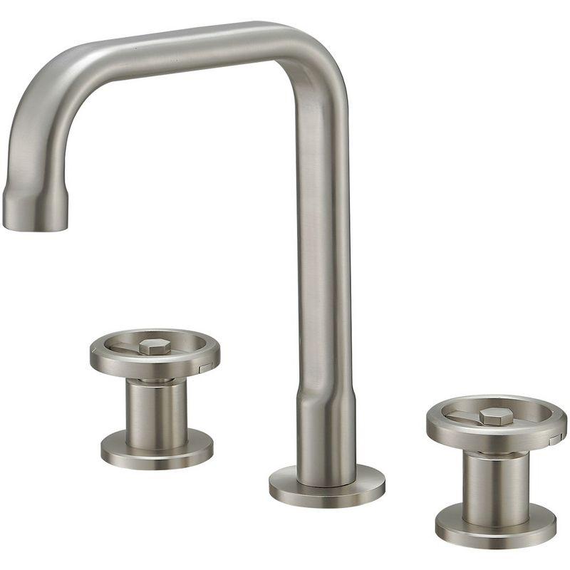 Brushed Nickel 8-inch Widespread Double Handle High-Arc Bathroom Faucet