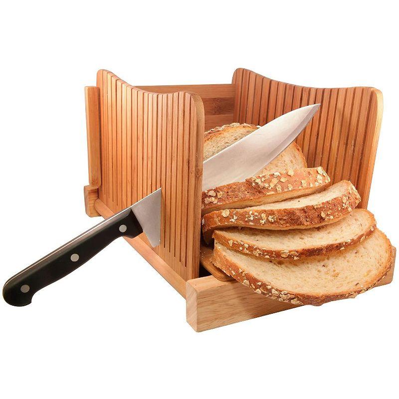 DBTech Bamboo Bread Slicer for Homemade Bread, Cutter Guide Board