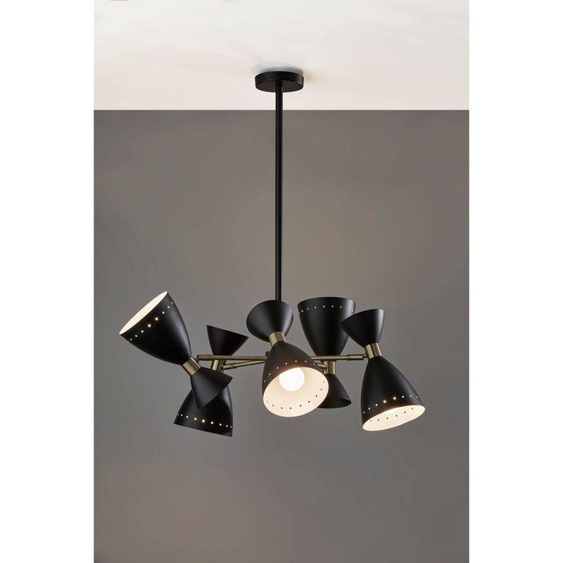 5-Head Oscar Pendant Black - Adesso: Mid-Century Modern, Adjustable, Overhead Island Lighting, ETL Listed