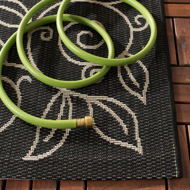 Courtyard CY5139 Power Loomed Indoor and Outdoor Runner Rug - Black/Beige - 2'3"x6'7" - Safavieh
