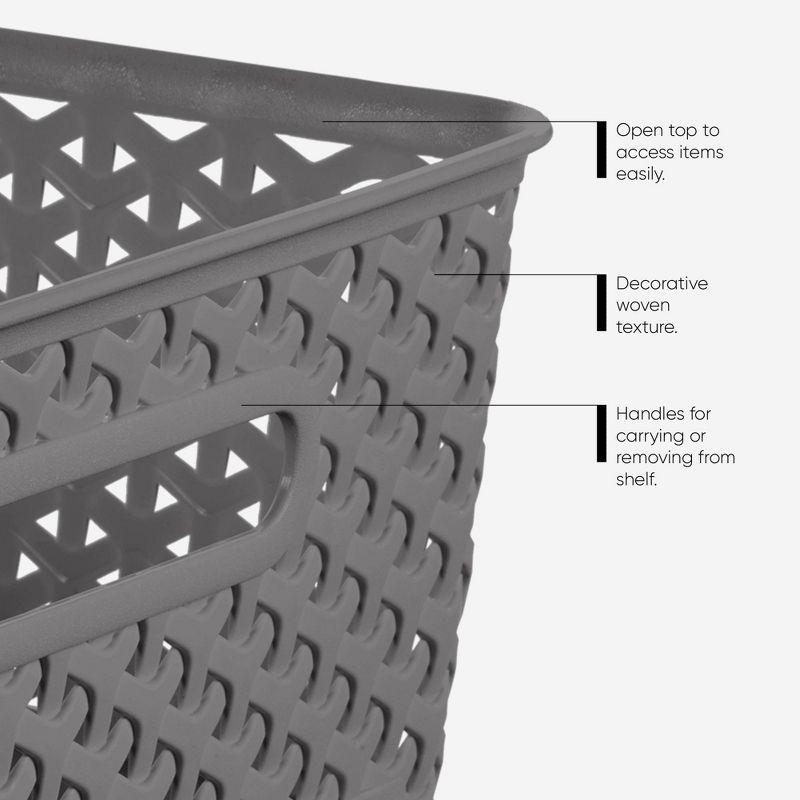 Y-Weave Small Decorative Storage Basket Gray - Brightroom™