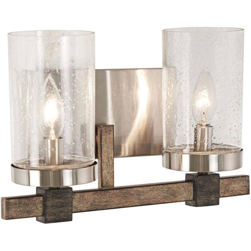 Brushed Nickel and Stone Grey 2-Light Wall Sconce