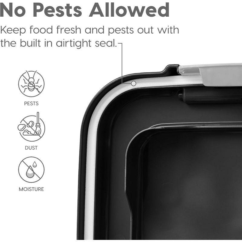 IRIS USA 54 Lbs / 69 Qt WeatherPro Airtight Pet Food Storage Container with Attachable Casters, For Dog Cat Bird and Other Pet Food Storage Bin, Black