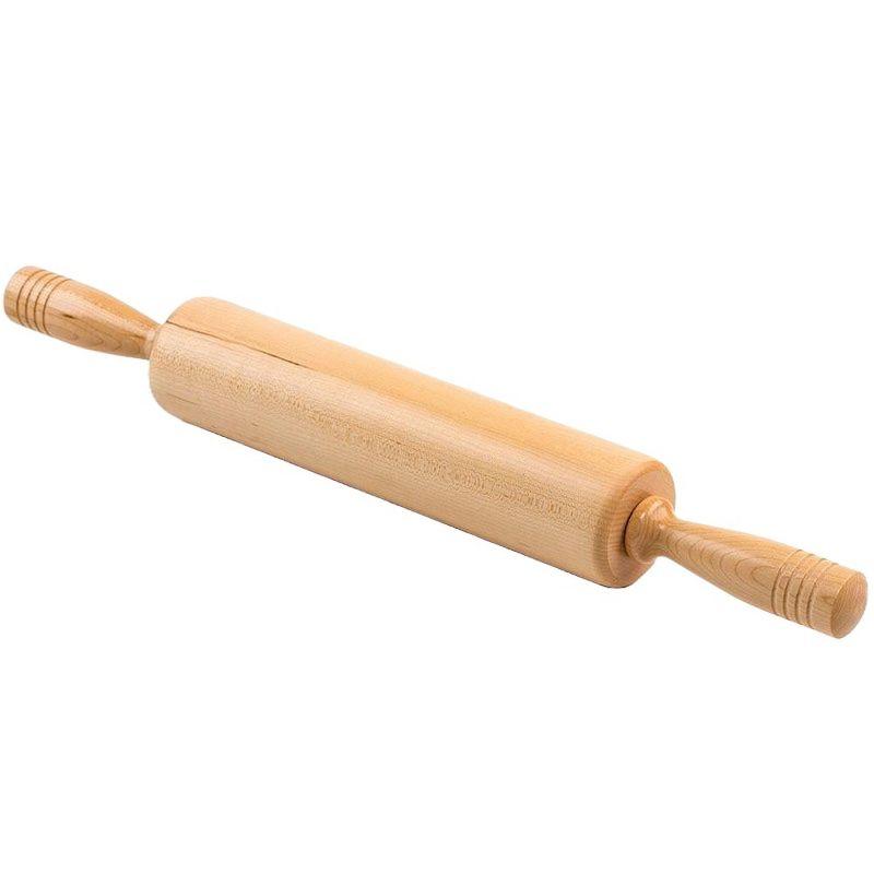 Fletchers Mill Traditional Rolling Pin, Solid Wood, Extra Long, Comfortable Handles, Well-Balanced, and Sturdy, 10"