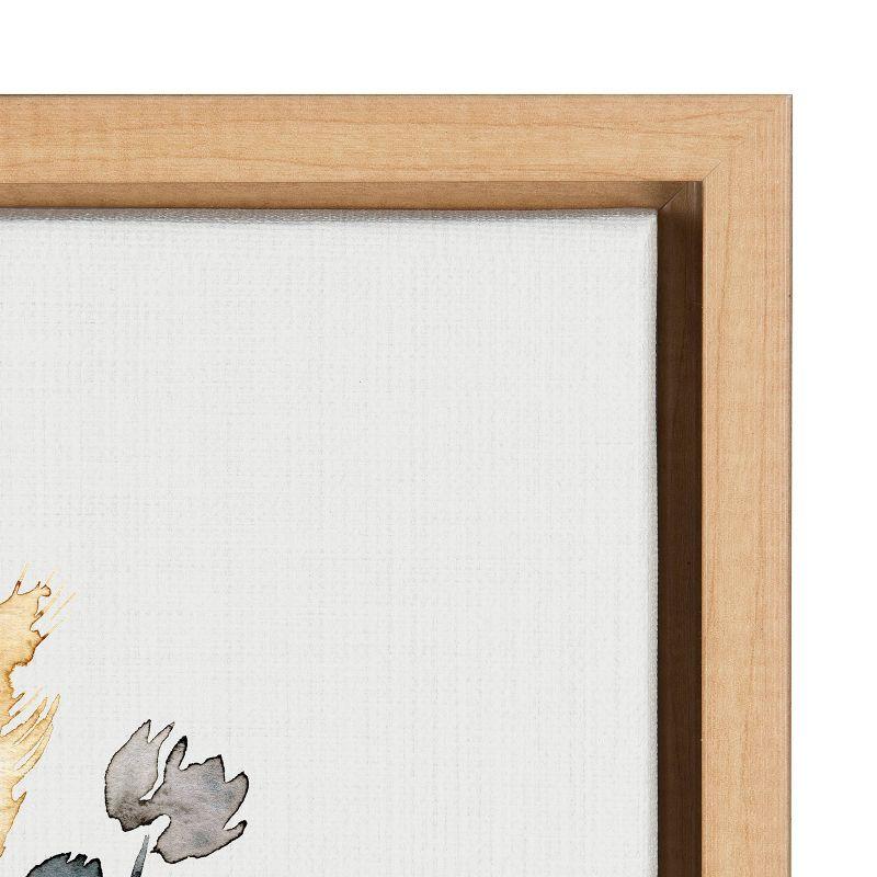 Wildflower Bunch Framed Canvas Wall Art, 18x24, Natural