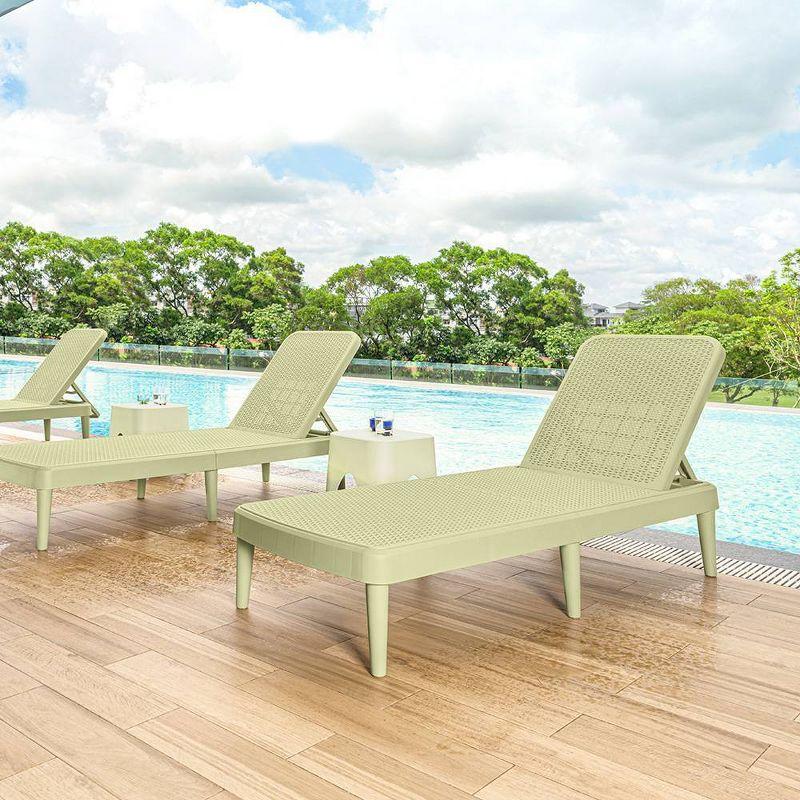 Tahiti Rattan Patio Chaise Lounge Green - Lagoon