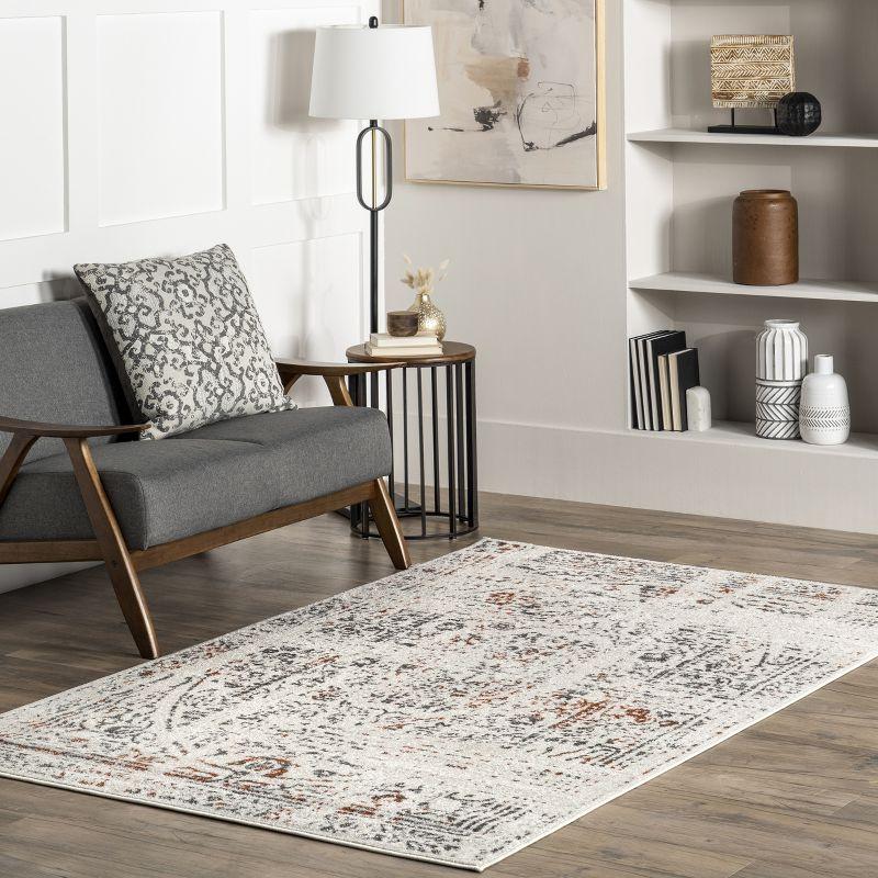 Nuloom Arlena Oriental/Persian 5x8 Indoor Area Rug for Living Room Bedroom Dining Room Kitchen, Red/Ivory