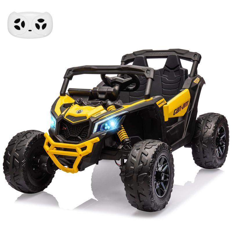 12V Yellow Off-Road UTV Car with LED Lights and Remote Control