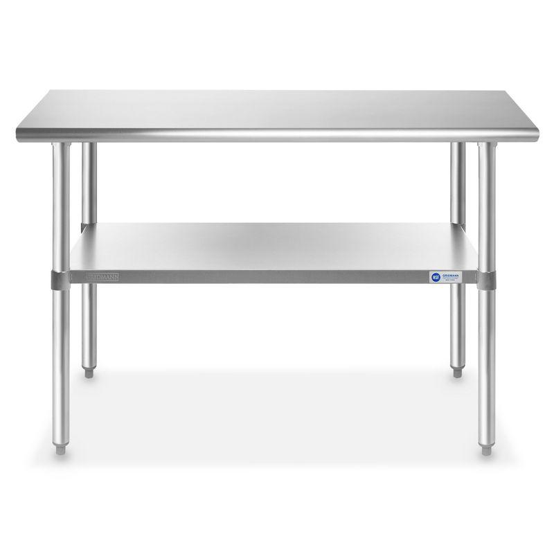 GRIDMANN 30" D x 34.5" H Stainless Steel Prep Station with Undershelf