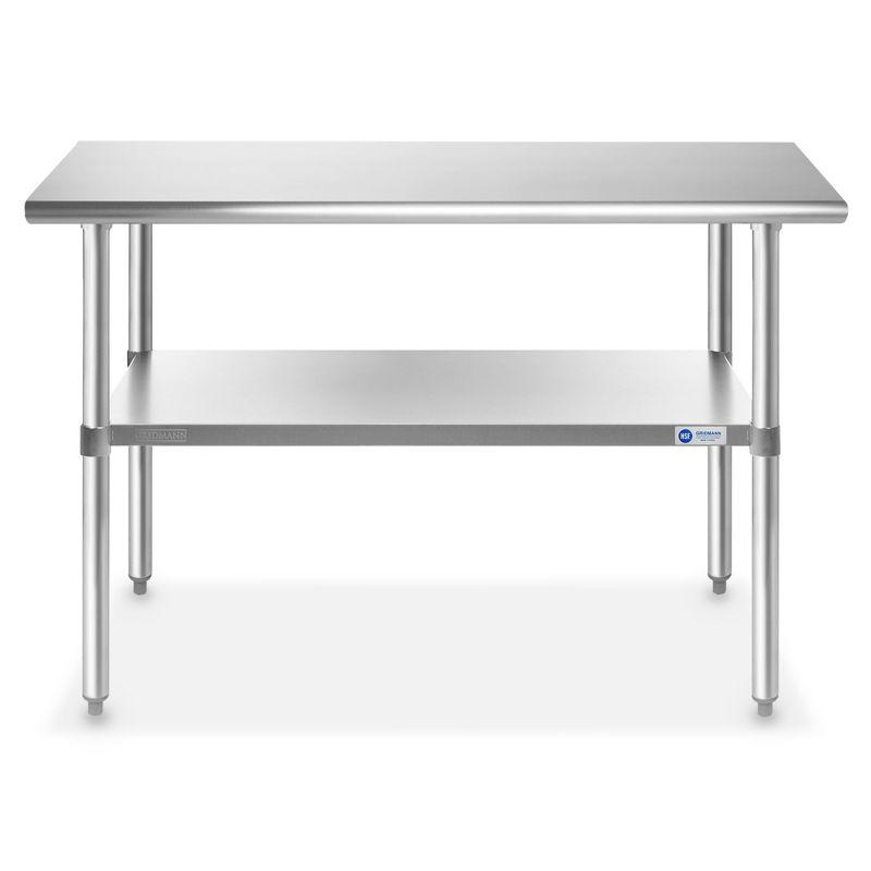 KUTLER Stainless Steel Table for Work and Prep, NSF Heavy Duty Commercial Kitchen Table for Restaurant