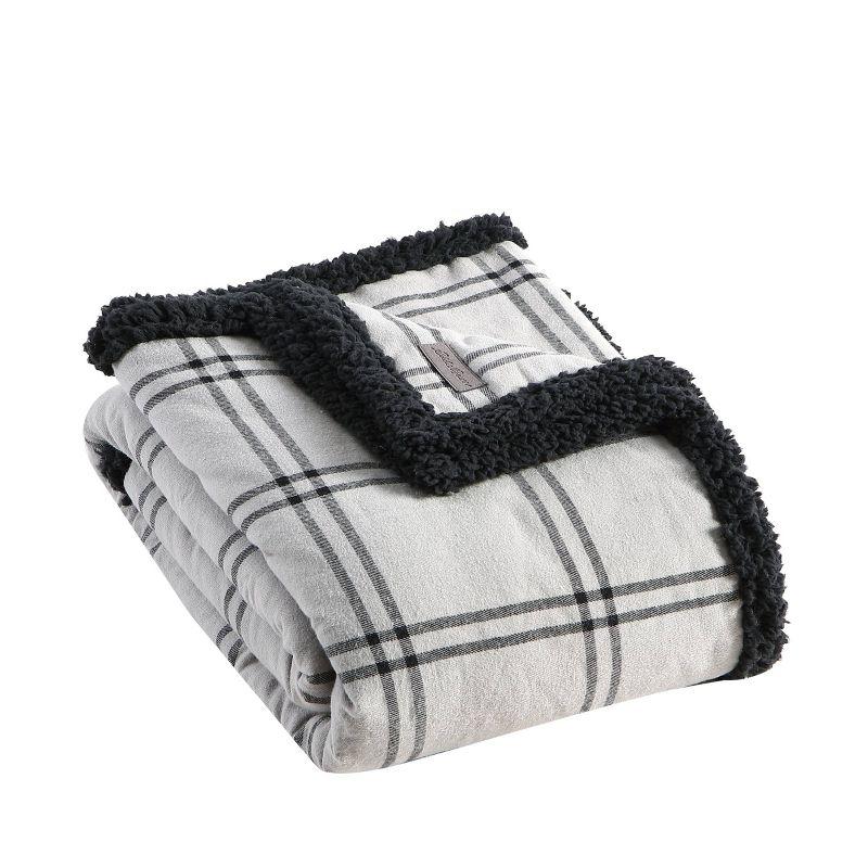 Eddie Bauer Printed Flannel/Sherpa Throw Blankets