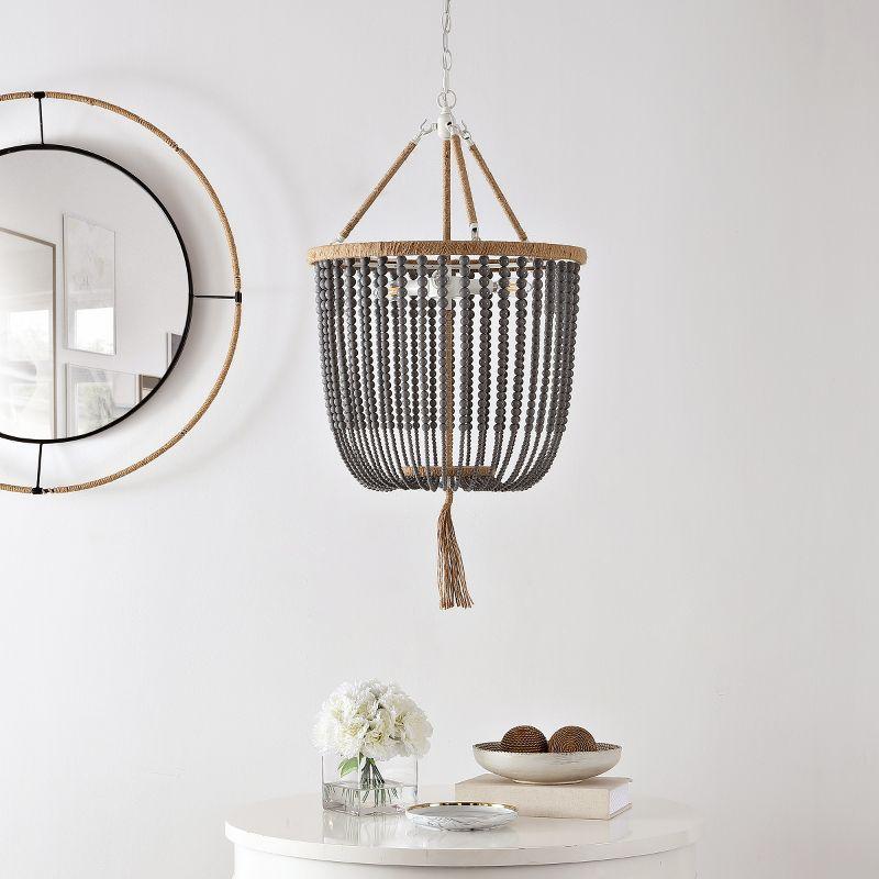 Angie Beads Pendant Lamp - LIT4476 - Grey - Safavieh