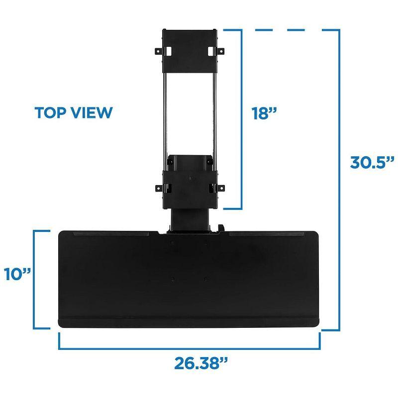 Mount-It! Under Desk Computer Keyboard and Mouse Tray, Ergonomic Keyboard Drawer with Gel Wrist Pad, Black