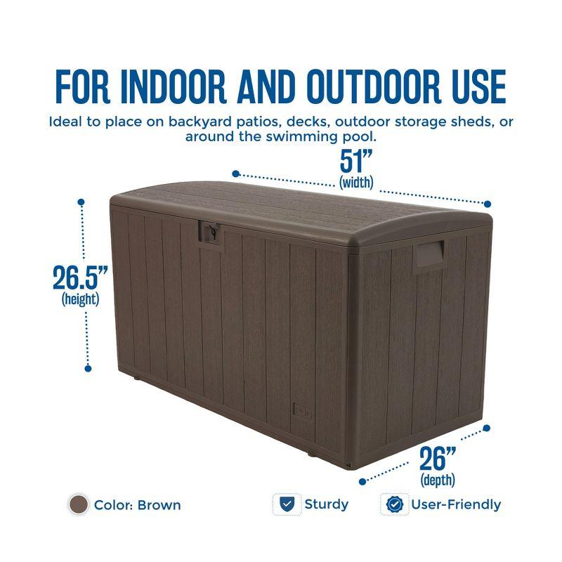 Plastic Development Group 130 Gallon Resin Outdoor Patio Storage Deck Box