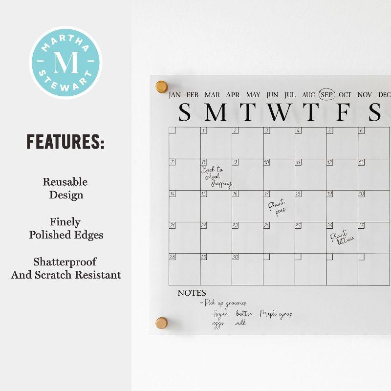 Thomas Martha Stewart Acrylic Wall Calendar with Dry Erase Marker and Mounting Hardware