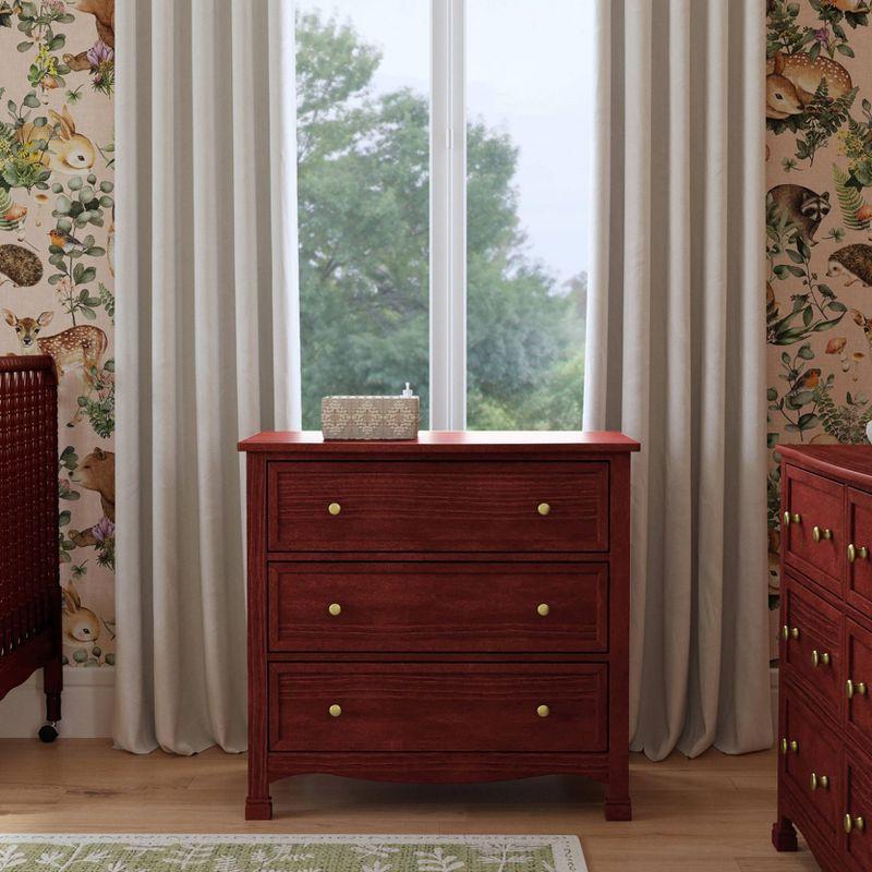 Kalani Rich Cherry 3-Drawer Nursery Dresser