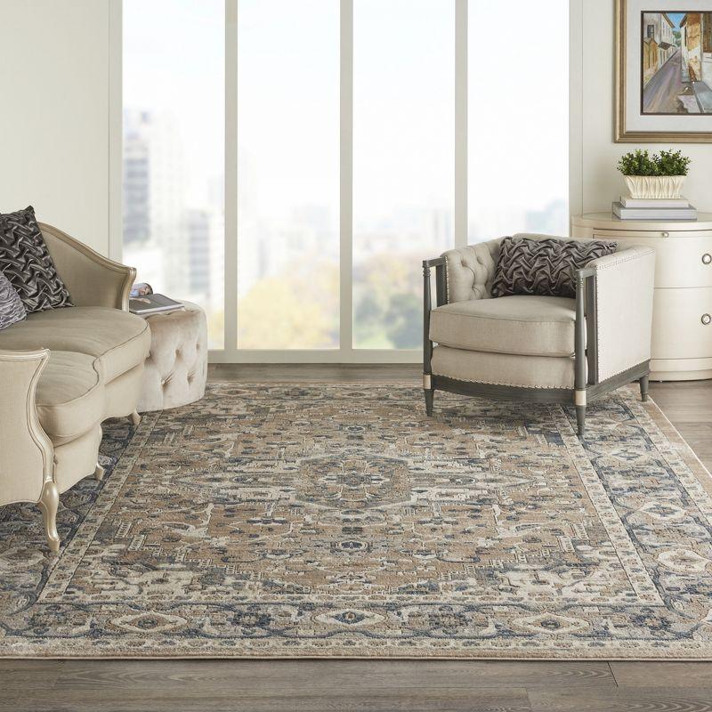 Nourison Concerto Center Medallion Indoor Rug Beige Grey 8'10" x 11'10"