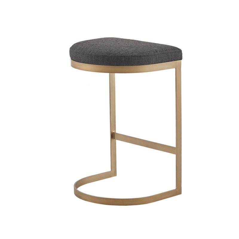 Eugene Counter Height Barstool: Upholstered Seat, Metal Base - Madison Park