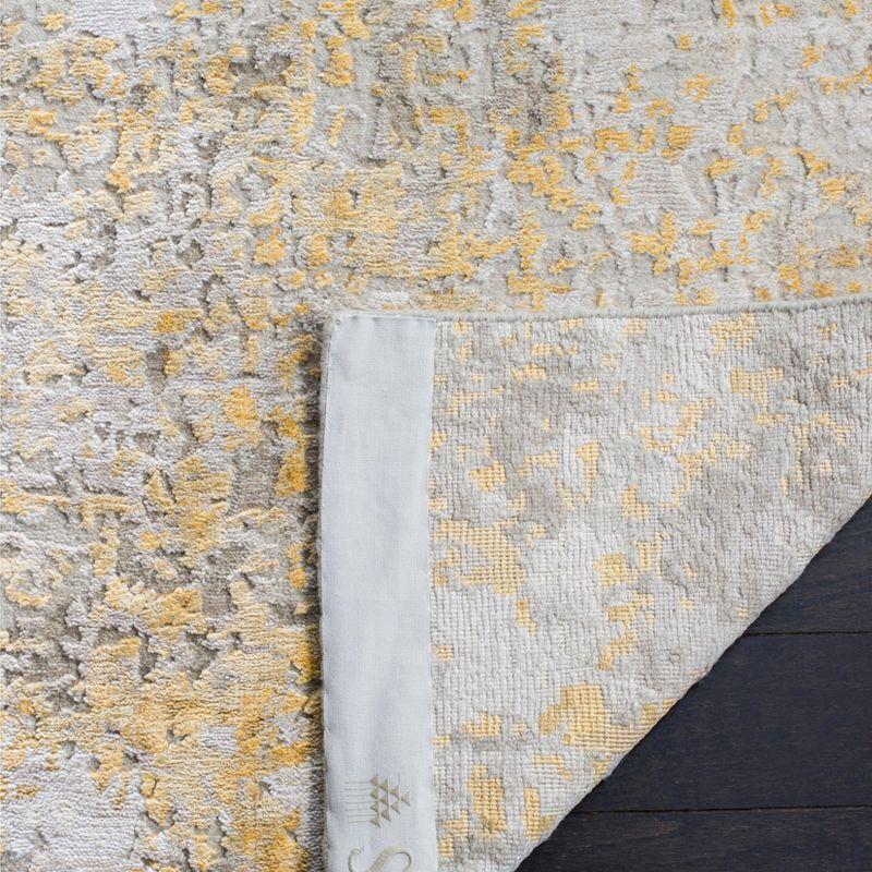 17 Stories Tiffany Hand Knotted 60% Wool, 20% Cotton, And 20% Viscose Abstract Rug