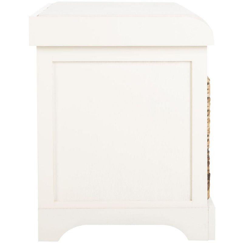 Freddy Wicker Storage Bench - AMH5736 - Vintage White - Safavieh