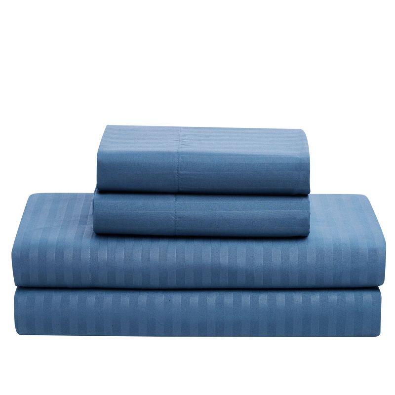 Sweet Home Collection Dobby Stripe Embossed Bed In a Bag Comforter Set