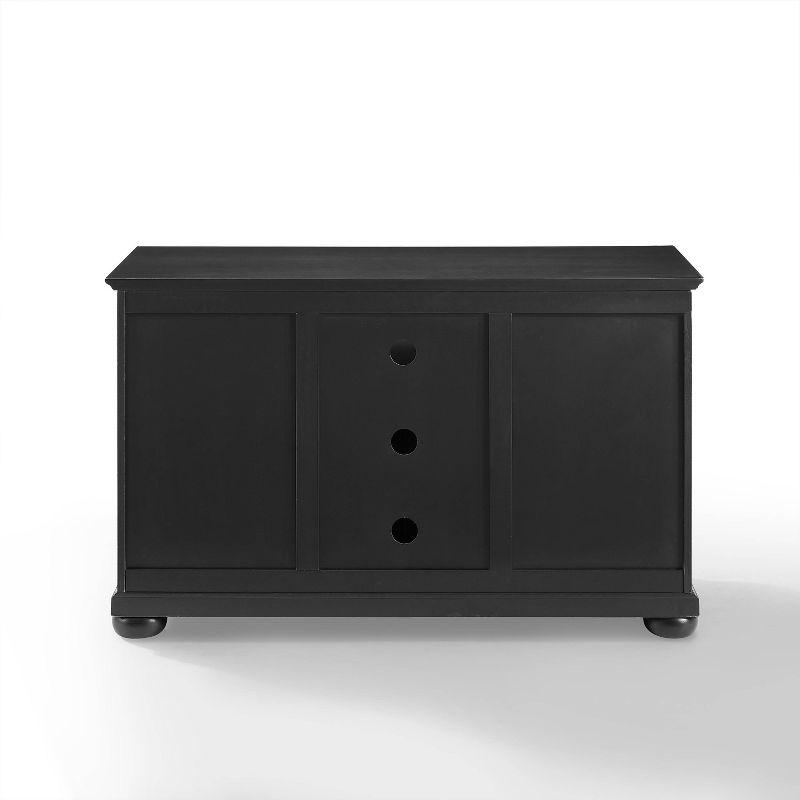 Alexandria Black Wood TV Stand with Cabinets