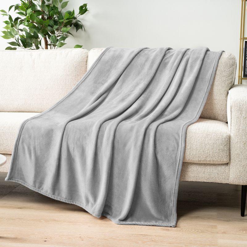 PAVILIA Luxury Fleece Blanket Throw for Bed, Soft Lightweight Plush Flannel Blanket for Sofa Couch