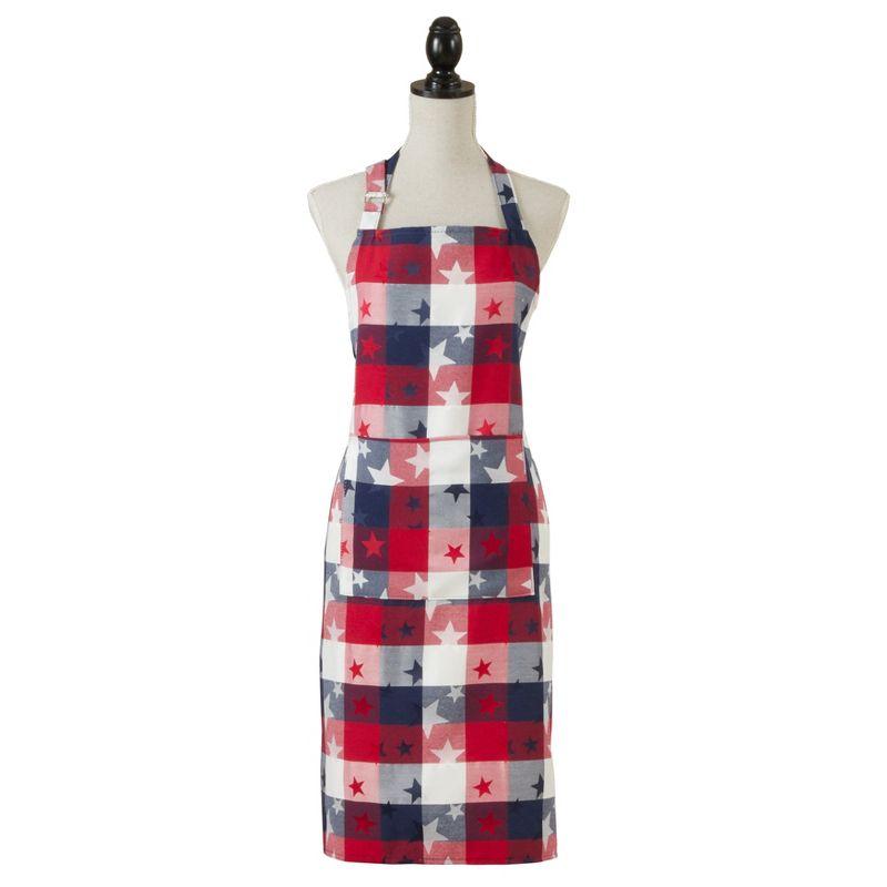 Americana Checkered Cotton Blend Apron with Stars