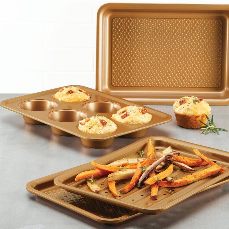 Copper Nonstick 4-Piece Toaster Oven Bakeware Set