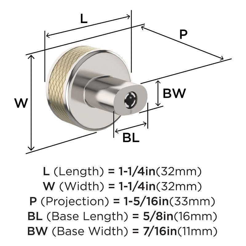 Polished Nickel and Golden Champagne Round Cabinet Knob