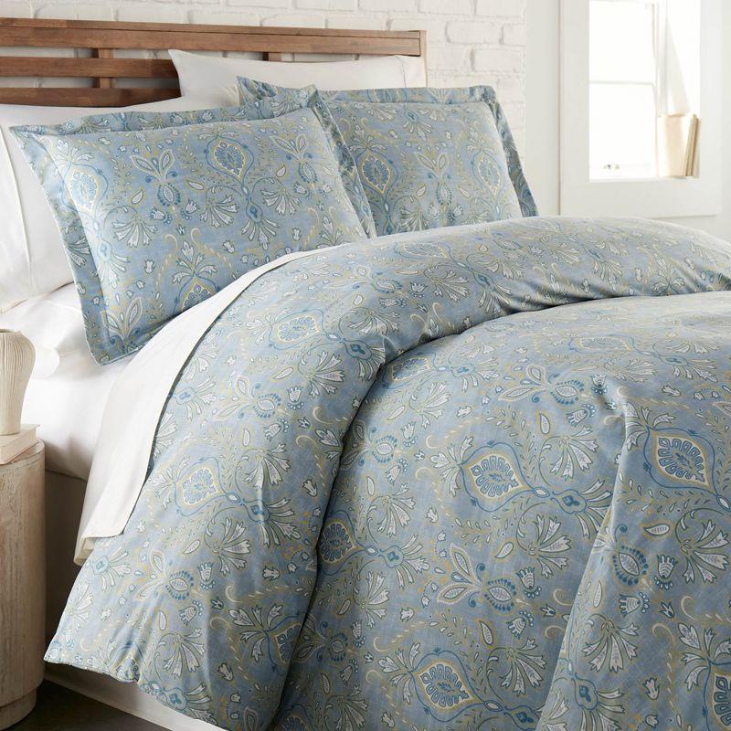 Southshore Fine Living Paisley Grace Oversized 2-Piece Comforter Set with sham Blue Twin / Twin XL