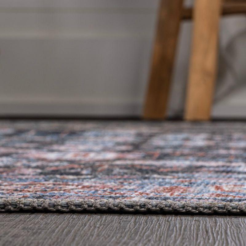 Kemer All-Over Persian Machine-Washable Black/Blue 3 ft. x 5 ft. Area Rug - JONATHAN Y
