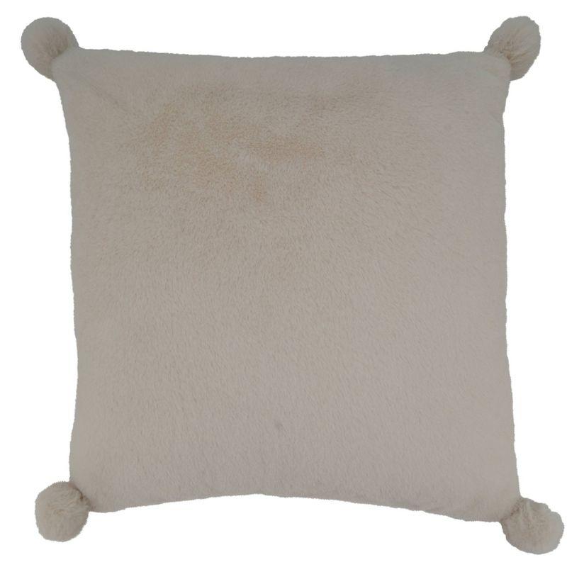 18"x18" Poly-Filled Faux Rabbit Fur Square Throw Pillow - Saro Lifestyle