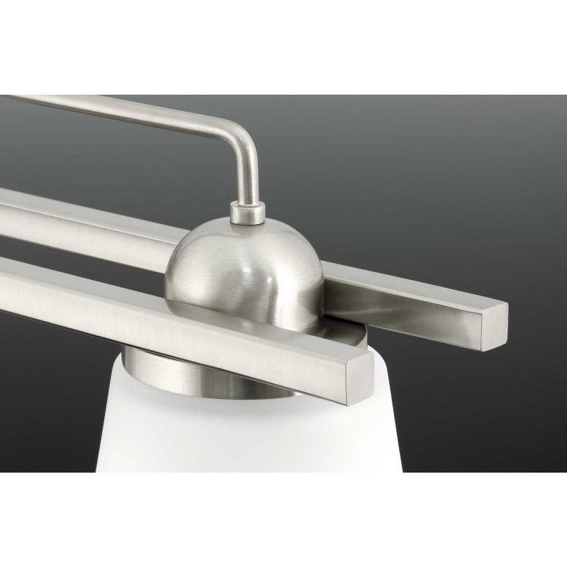 Progress Lighting Flight 4-Light Bath Vanity Polished Chrome Glass Shade Included