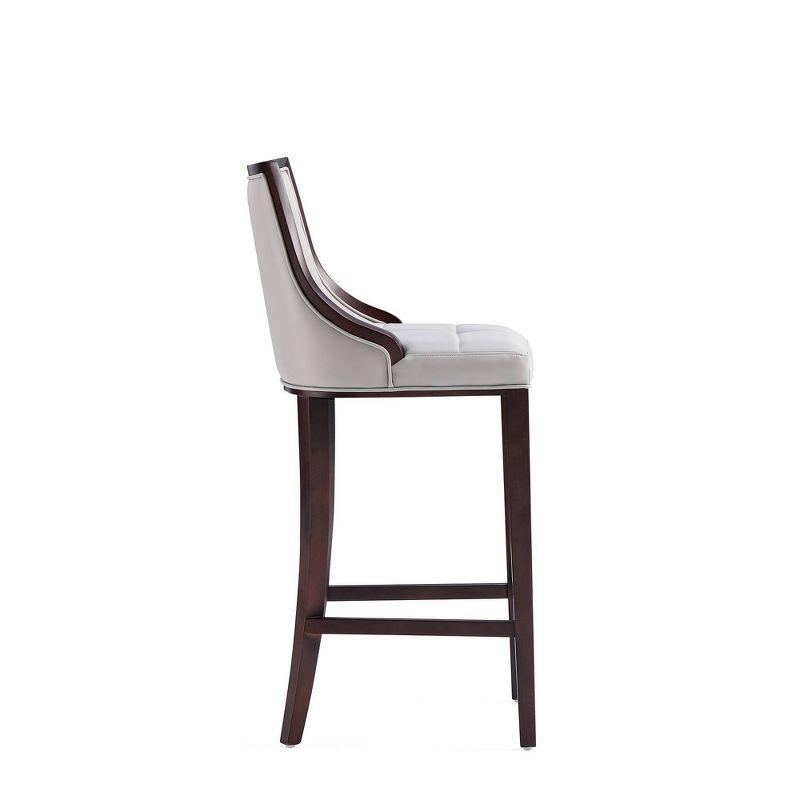Fifth Avenue Upholstered Beech Wood Faux Leather Barstool Light Gray - Manhattan Comfort: Elegant Counter Chair, Fixed Height