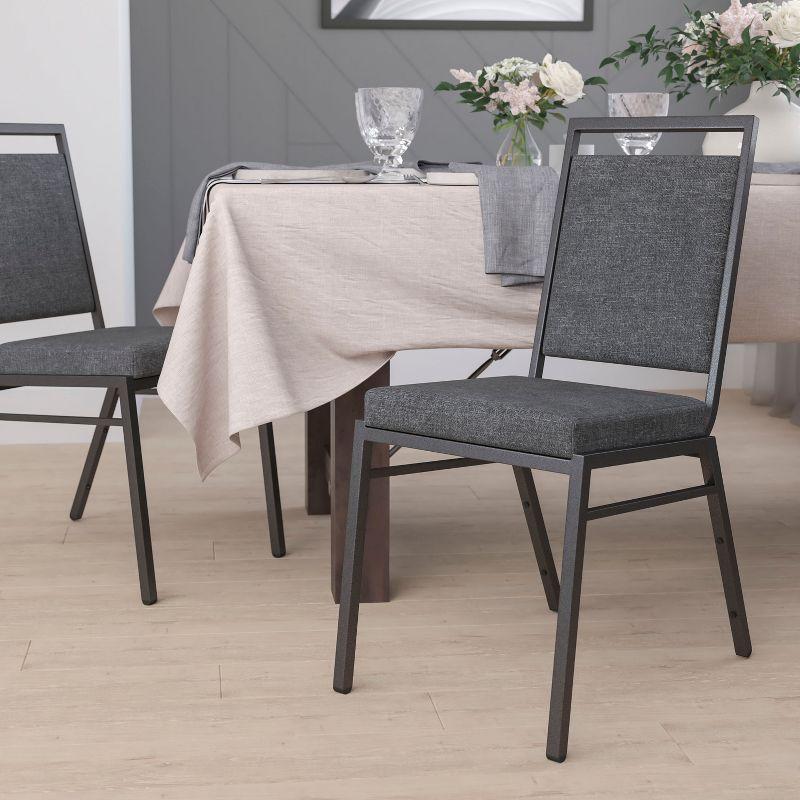 Dark Gray Fabric and Steel Stacking Banquet Chair