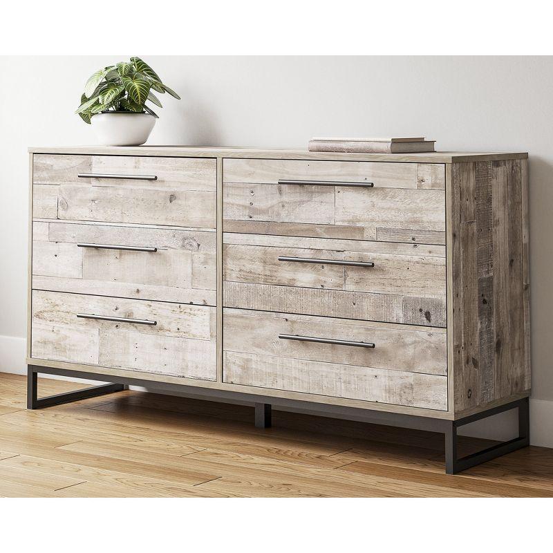 Whitewash 6-Drawer Dresser with Pewter Hardware