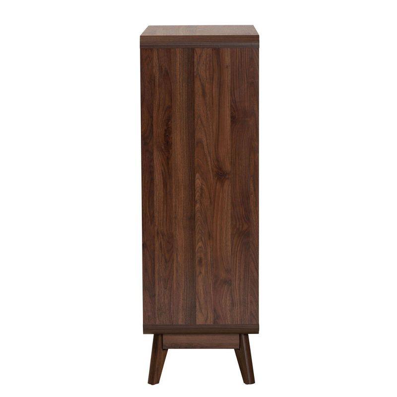 Baxton Studio Markell Wood 5 Drawer Storage Chest Walnut Brown/Gold: Mid-Century Modern Design, Bedroom Organizer