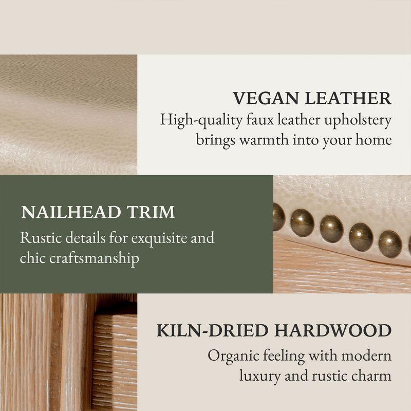 Maven Lane Maven Lane Adrien Backless Saddle Stool with Vegan Leather Upholstery