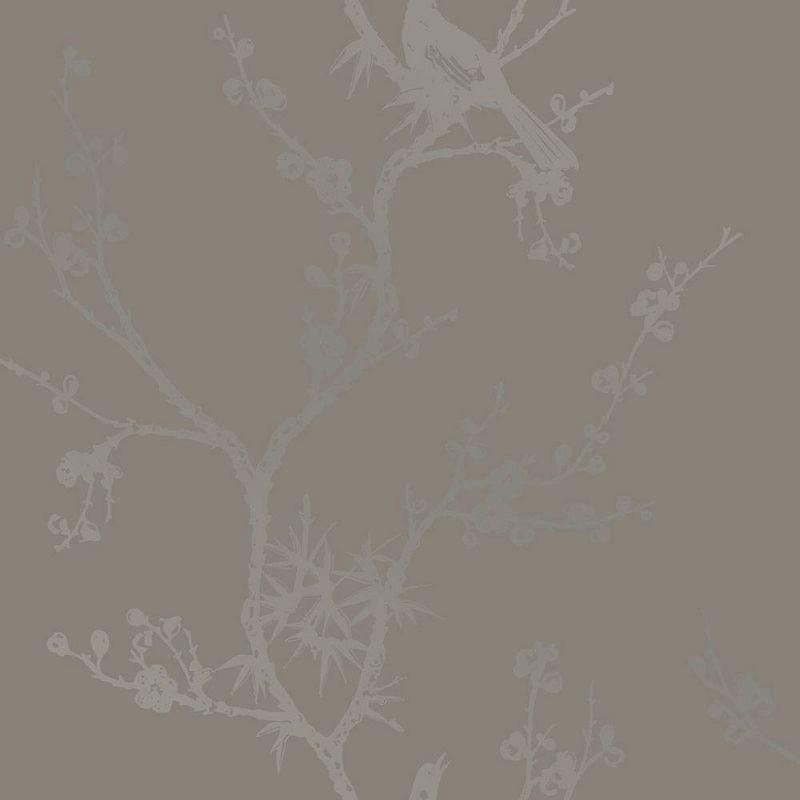 Tempaper & Co.® x Cynthia Rowley Bird Watching Removable Peel and Stick Wallpaper, Dove Gray, 56 sq ft: Vinyl, Self-Adhesive, Botanical