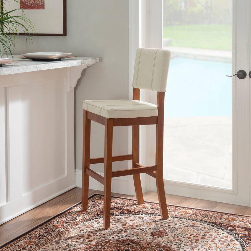 Milano Padded Barstool Upholstered Seat & Back - Linon