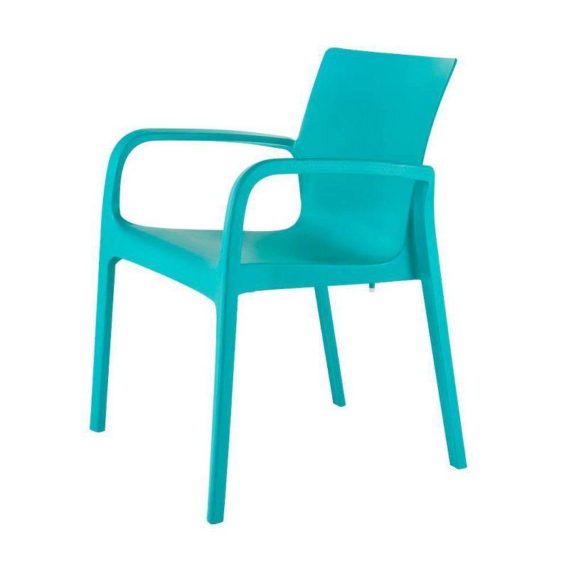 Alissa Turkish Blue Stackable Polypropylene Dining Armchair Set