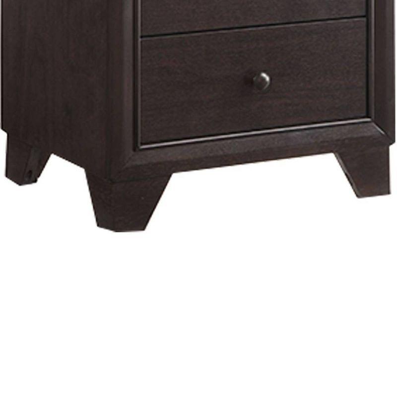 22" Madison Nightstand Espresso - Acme Furniture: 2 Drawer Bedroom Side Table, Wood Veneer, No Assembly Required