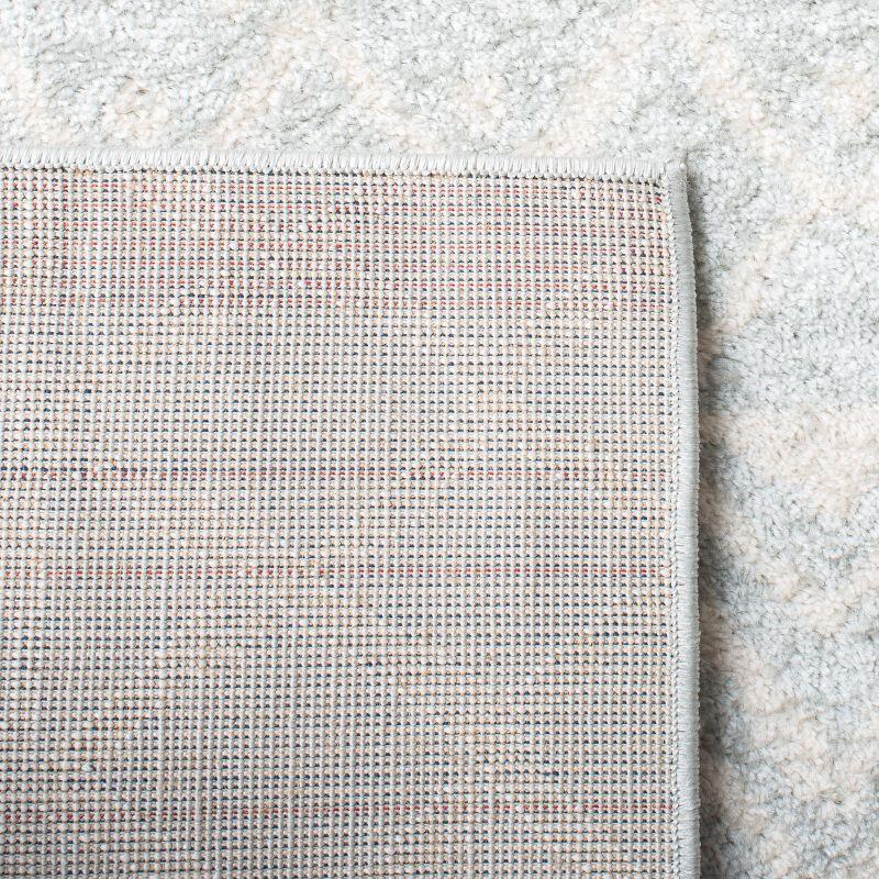 Reversible Easy-Care Synthetic Area Rug in Light Grey - 2' x 5'