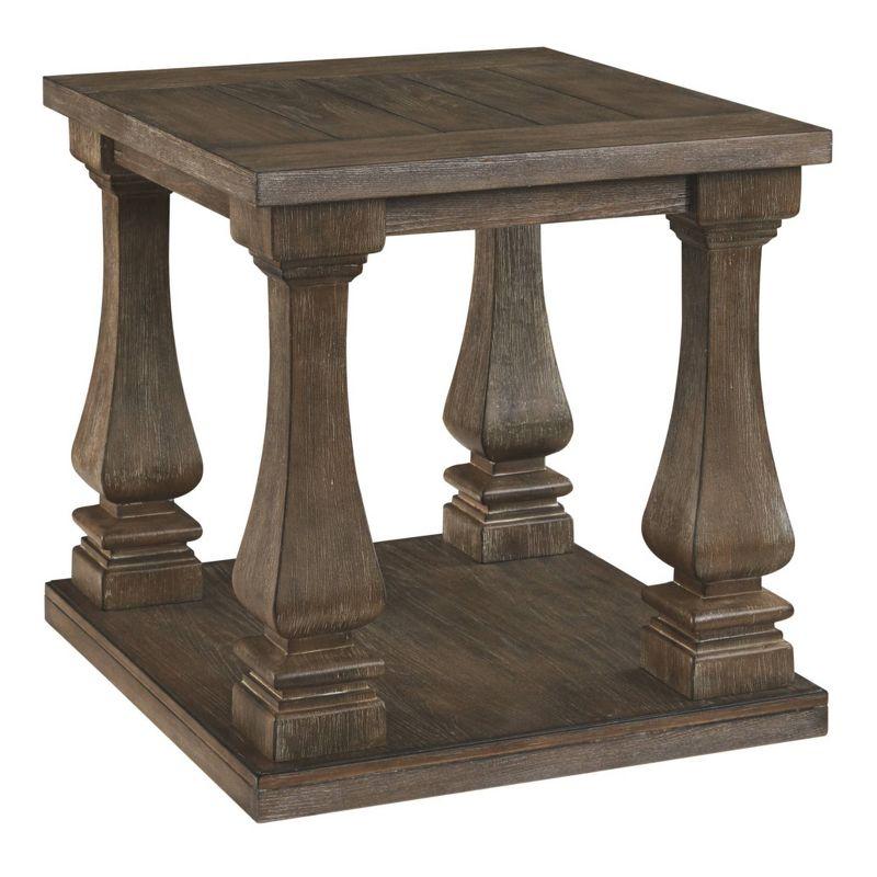 Heavenly Hued Distressed Weathered Gray Square End Table