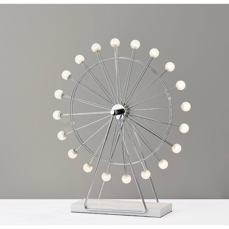 Large Silver Ferris Wheel Table Lamp with Acrylic Shades