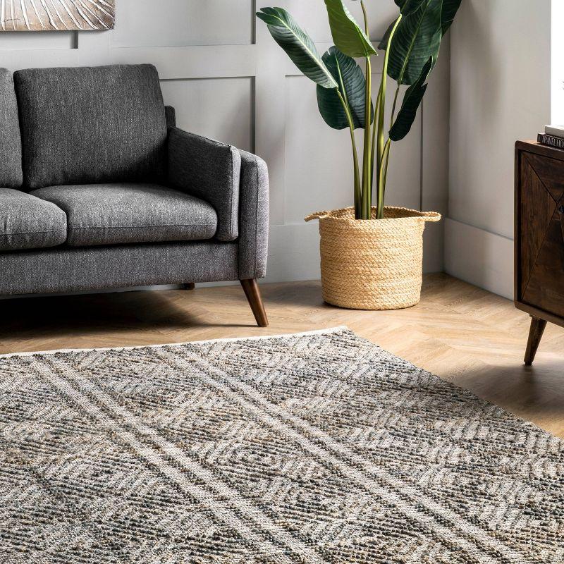 Alden Textured Diamonds Area Rug Dark Gray - nuLOOM